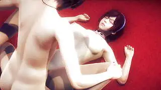 Evangelion Hentai - Mari'nin yüzüne ve vajinasına çoklu orgazm ve boşalma - Japon Asya Manga Anime Film Oyun Pornosu